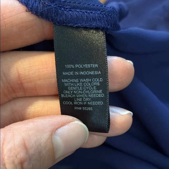 Express Blue Long Sleeve Button Down Blouse - Picture 9 of 13